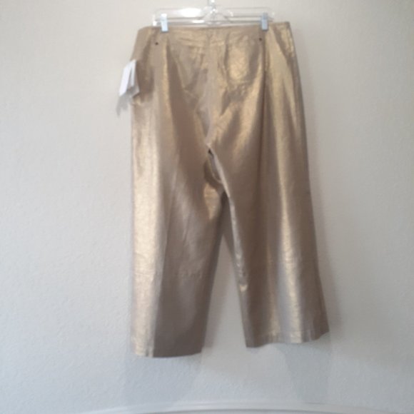 Philippe ADEC2  Wide Leg Gold Metallic  Pants NWT - Picture 5 of 16